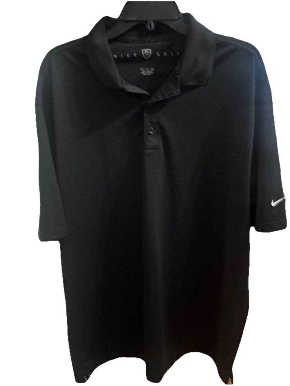 Nike Men’s Black Polo Shirt with Swoosh Sleeve Logo